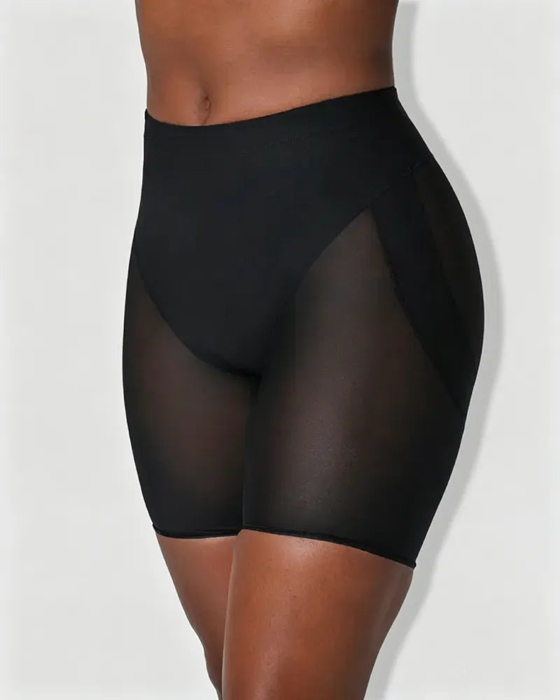 High Waist Mesh Butt Lifter Compression Shaper Shorts