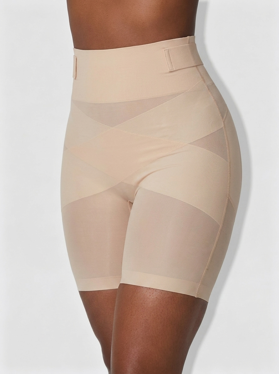 High-Waisted Cross-Sculpting Seamless Shapewear Shorts