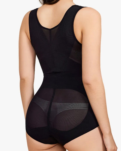 See-Through Mesh Tummy Controlling Sexy Bodysuit