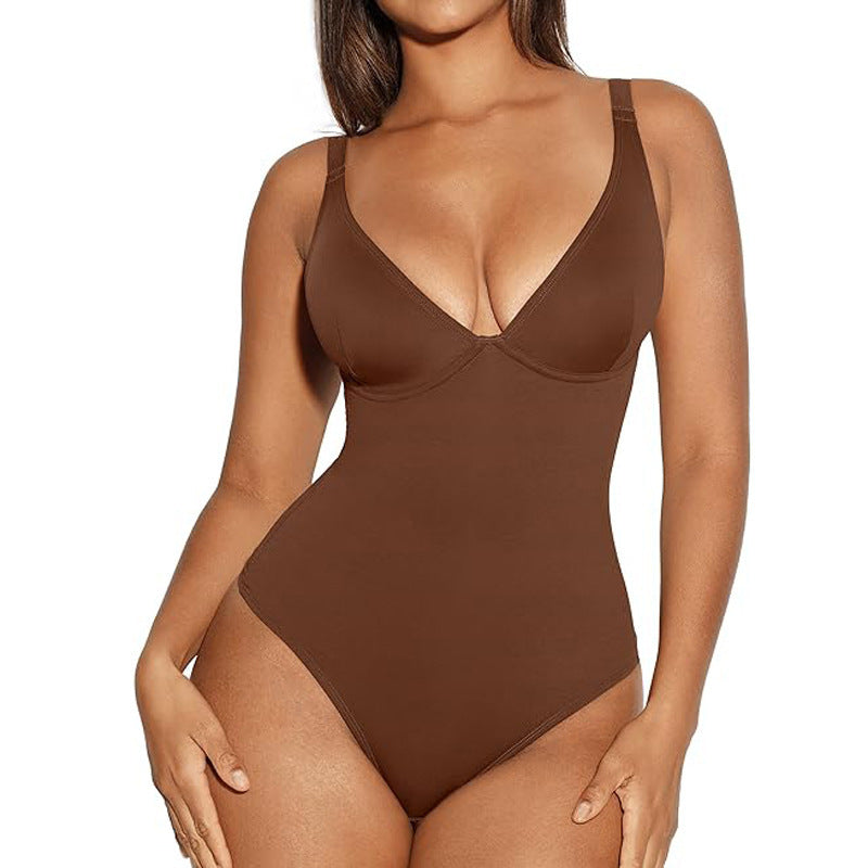 V-Neck Tummy Control Sculpt Bodysuit