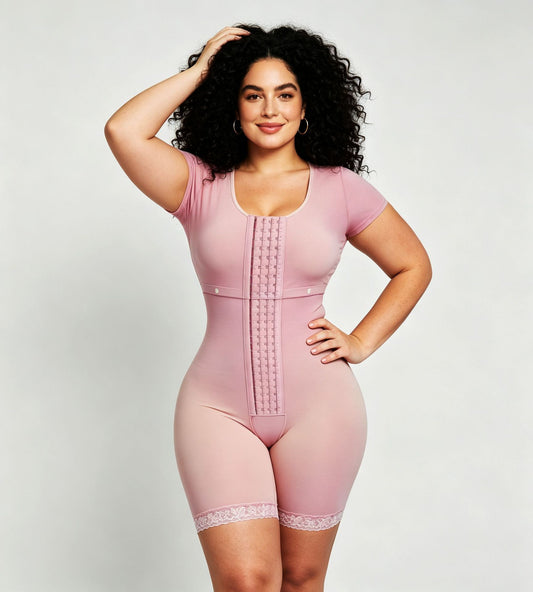 Extra Firm Full Body Shapers Shapewear With Short Sleeves