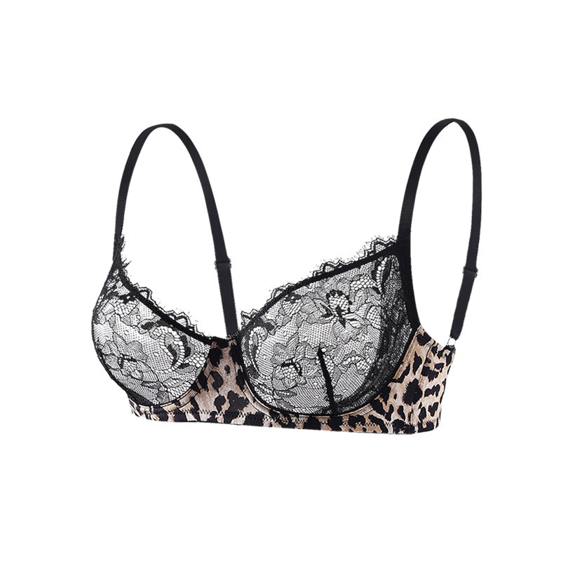 Leopard Flower Lace Plus Size Minimizer Bra