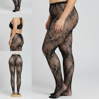 Floral Lace Fishnet Tights