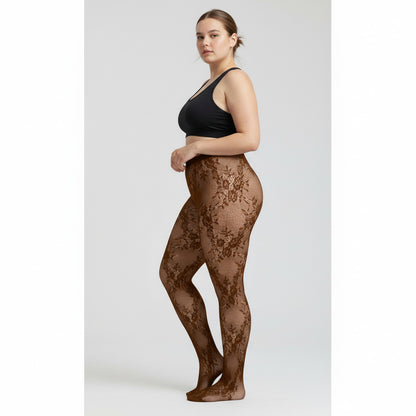 Floral Lace Fishnet Tights