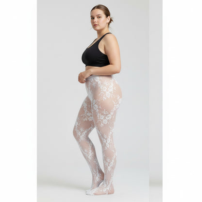 Floral Lace Fishnet Tights