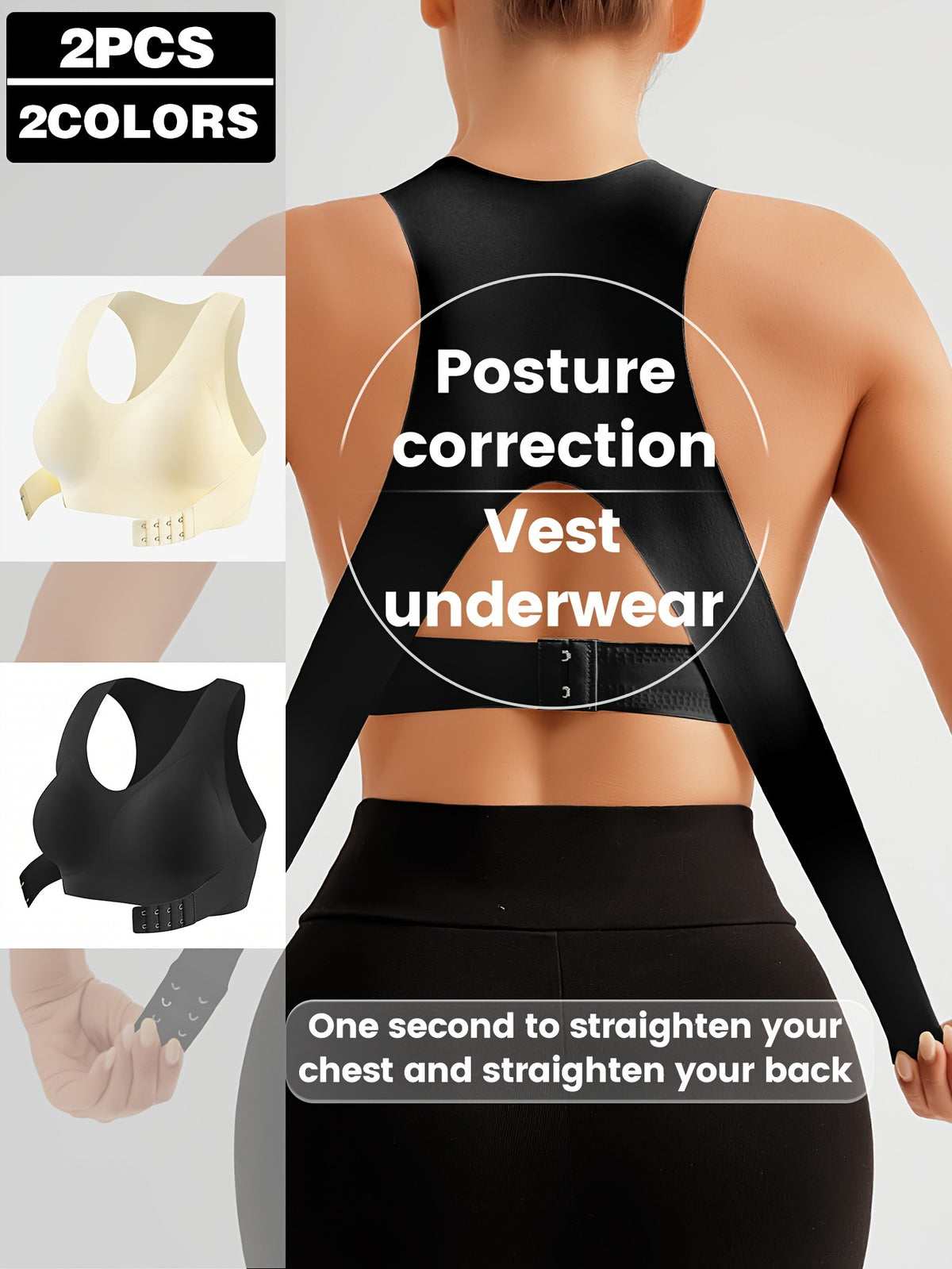 Front Closure Wireless Posture Bra