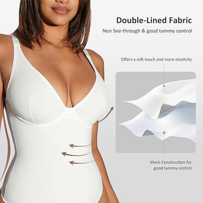 V-Neck Tummy Control Sculpt Bodysuit