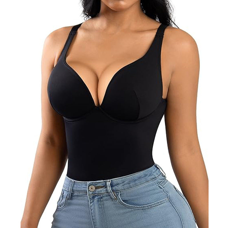 V-Neck Tummy Control Sculpt Bodysuit