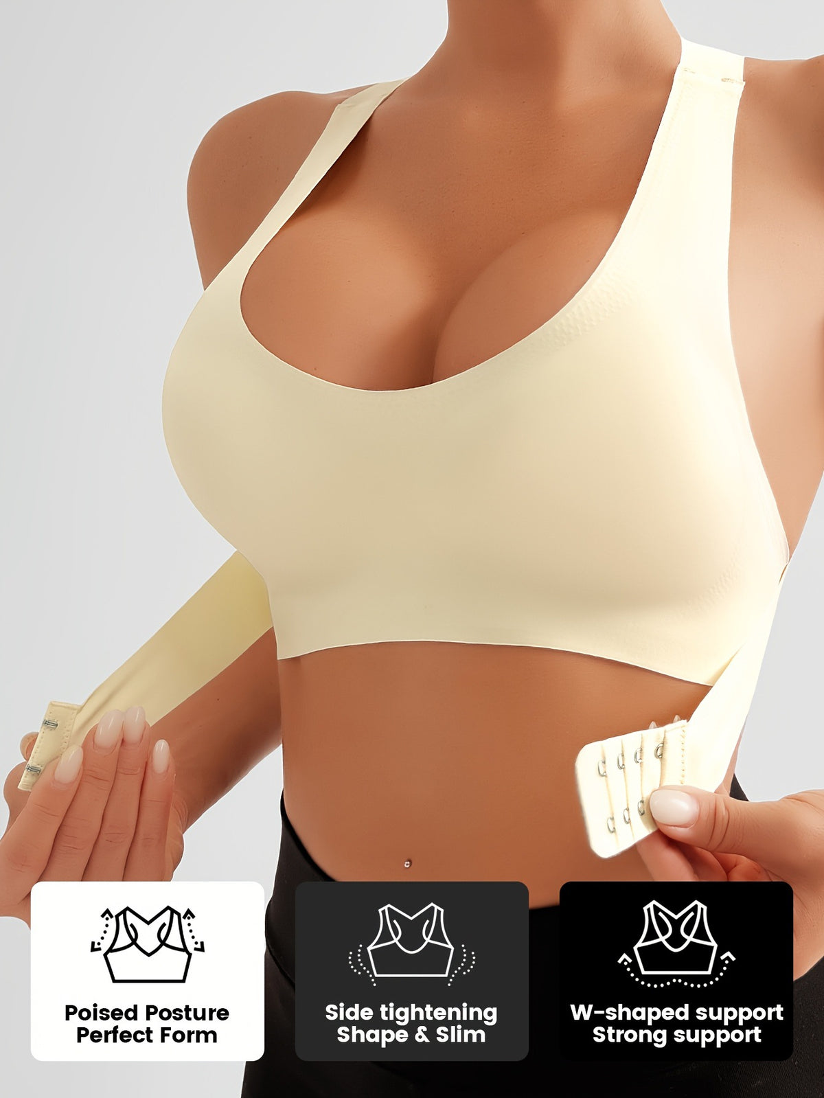 Front Closure Wireless Posture Bra