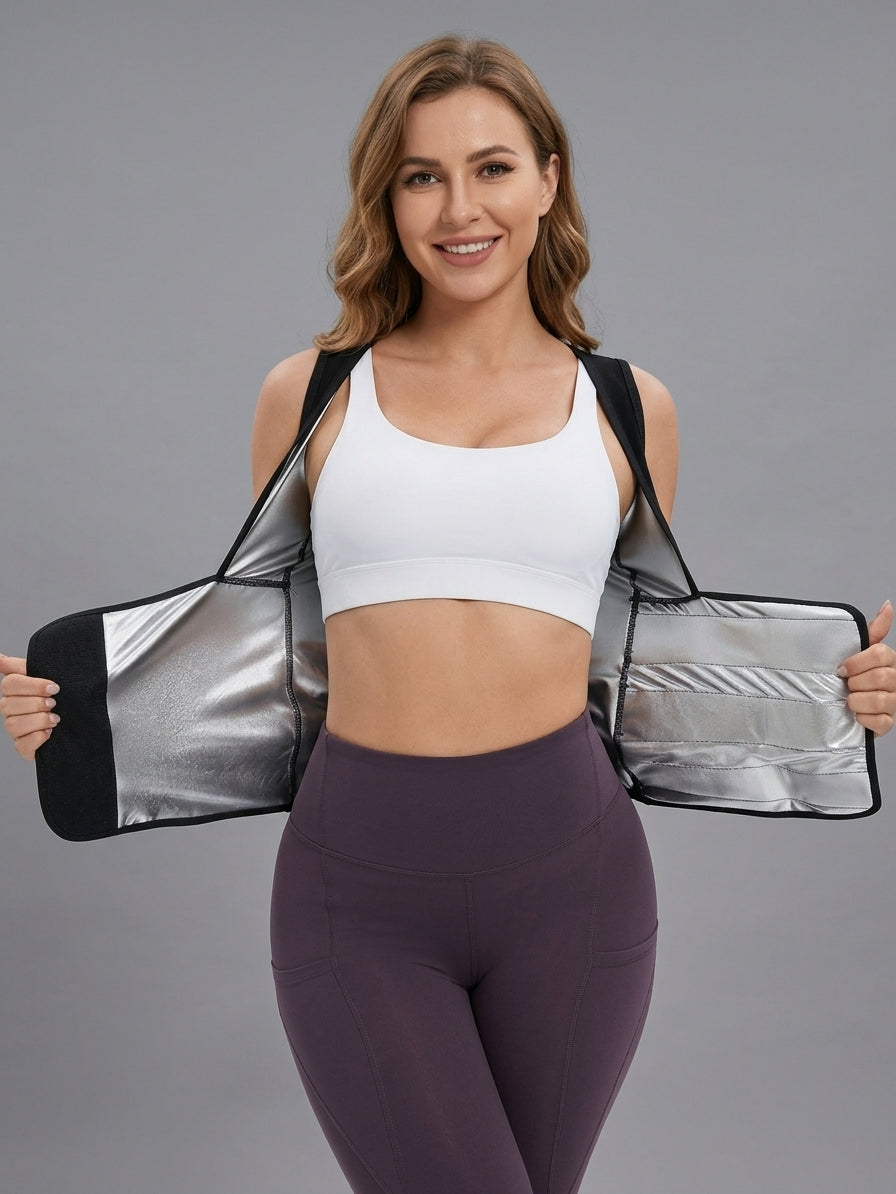 Zip-Up Sauna Sweat Compression Waist Trainer Vest