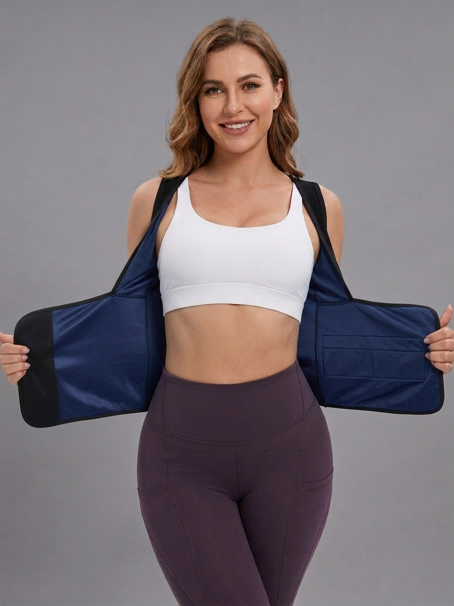 Zip-Up Sauna Sweat Compression Waist Trainer Vest