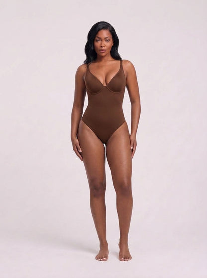 V-Neck Tummy Control Sculpt Bodysuit