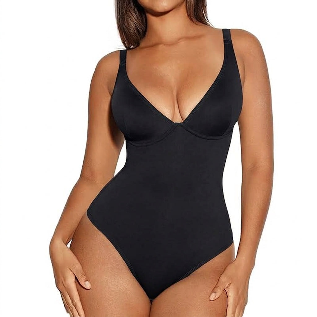 V-Neck Tummy Control Sculpt Bodysuit