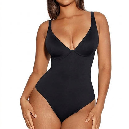 V-Neck Tummy Control Sculpt Bodysuit