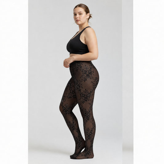 Floral Lace Fishnet Tights