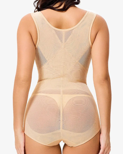 See-Through Mesh Tummy Controlling Sexy Bodysuit